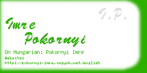 imre pokornyi business card